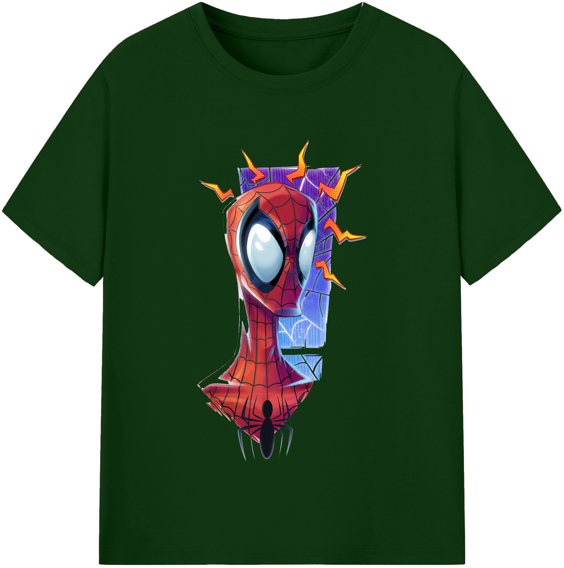 （画像用） Spider Man スパイダーマン 綿100％半袖Tシャツ（フロントプリント）